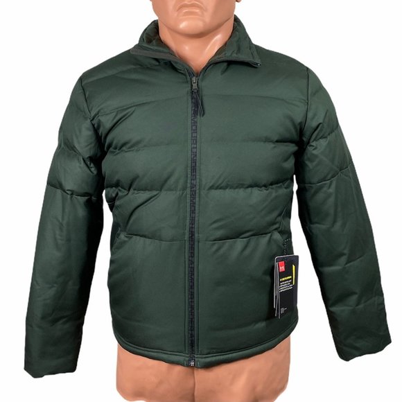 Under Armour Other - Under Armour Storm Men Down Jacket Hood Green Zip Size L 1342702 310